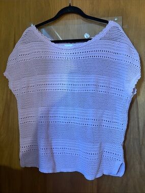 Old Navy Lilac Crochet Short Sleeve Top